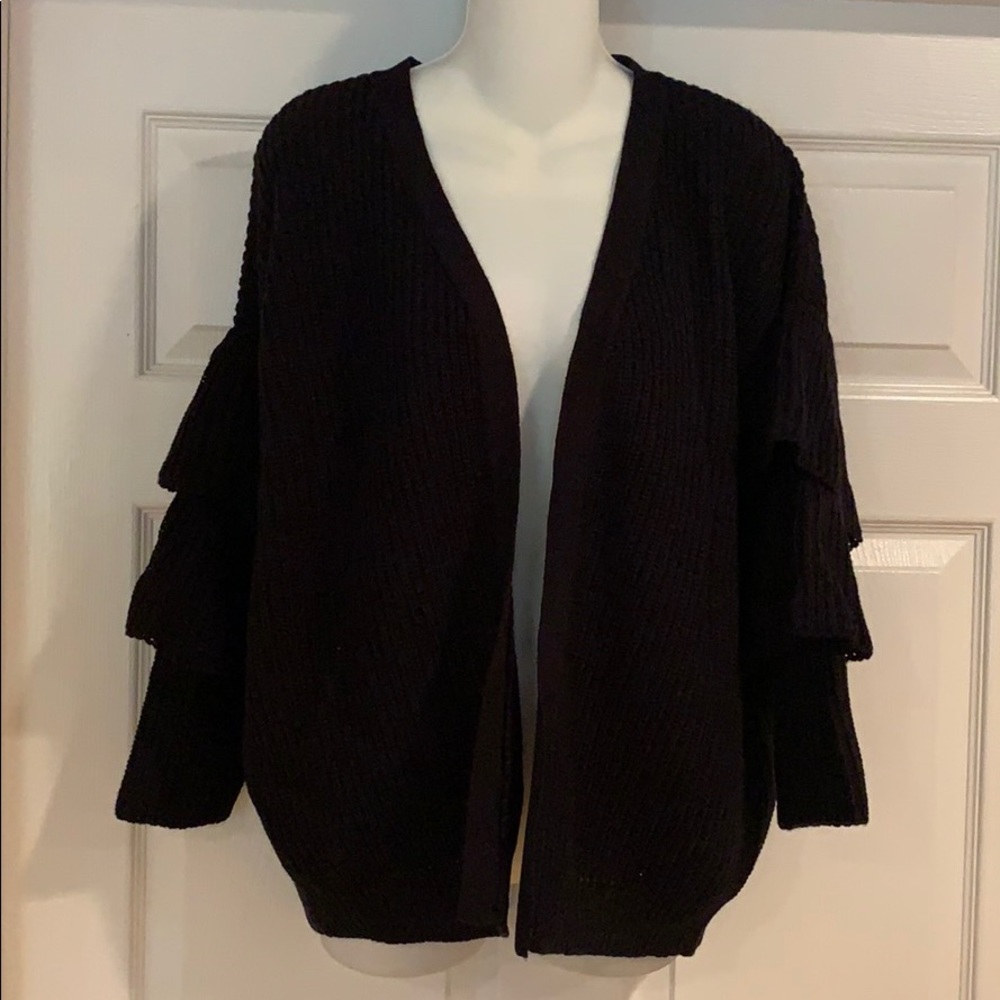 NWT O & O black cardigan style sweater